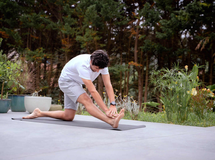 A person doing a hamstring exercise