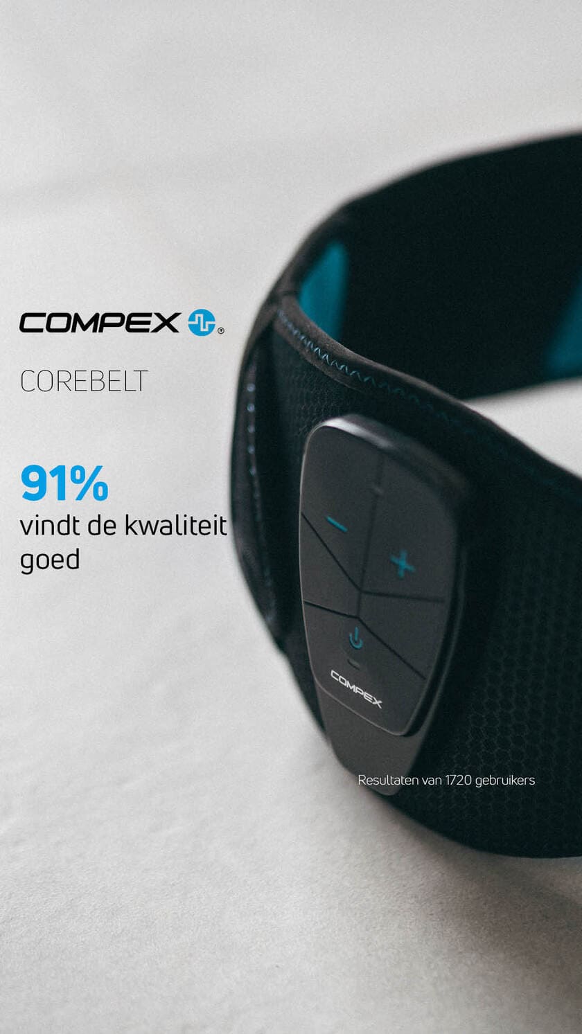 91% vinden dat de kwaliteit van de Compex Corebelt goed of uitstekend is
