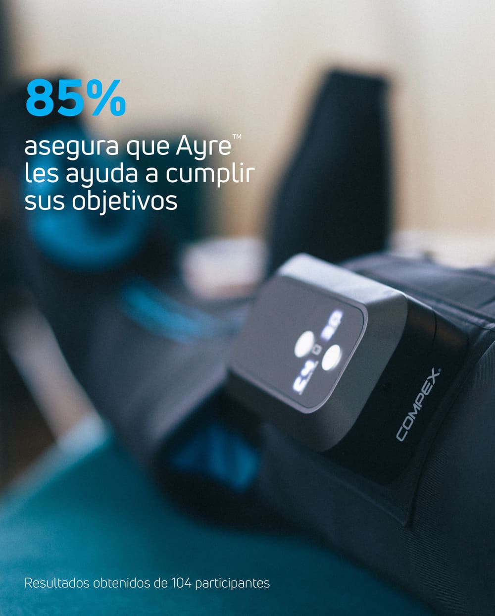 85% asegura que las botas de compresión y presoterapia Compex Ayre™ les ayuda a cumplir sus objetivos