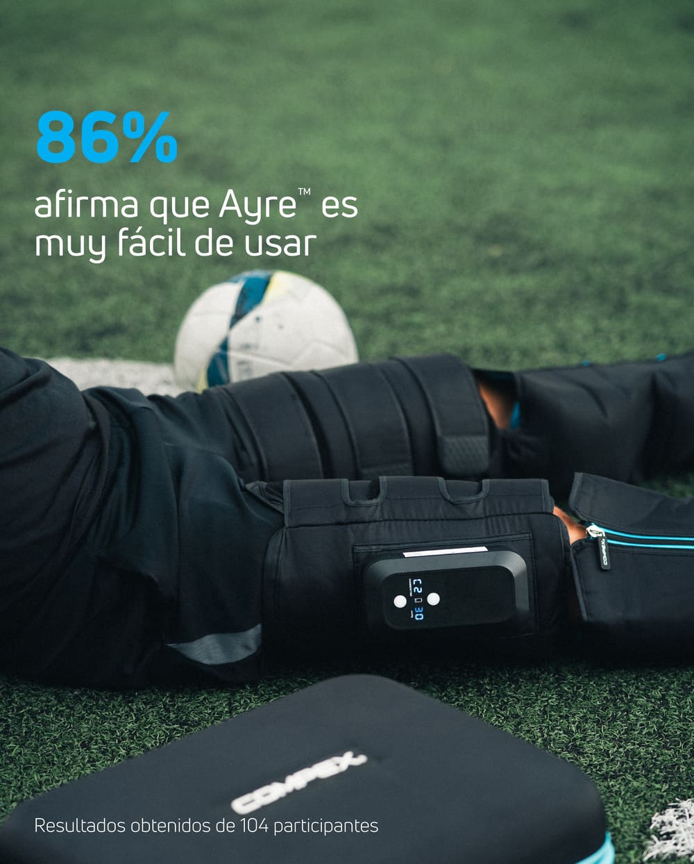 86% afrima que las botas de compresión y presoterapia Compex Ayre™ es muy fácil de usar
