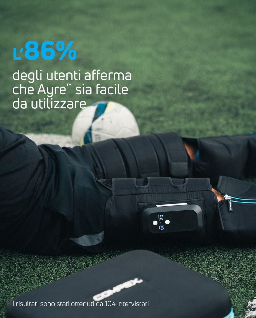 86% degli utenti afferma che i boots a compressione e pressoterapia Compex Ayre™ sia facile da utilizzare