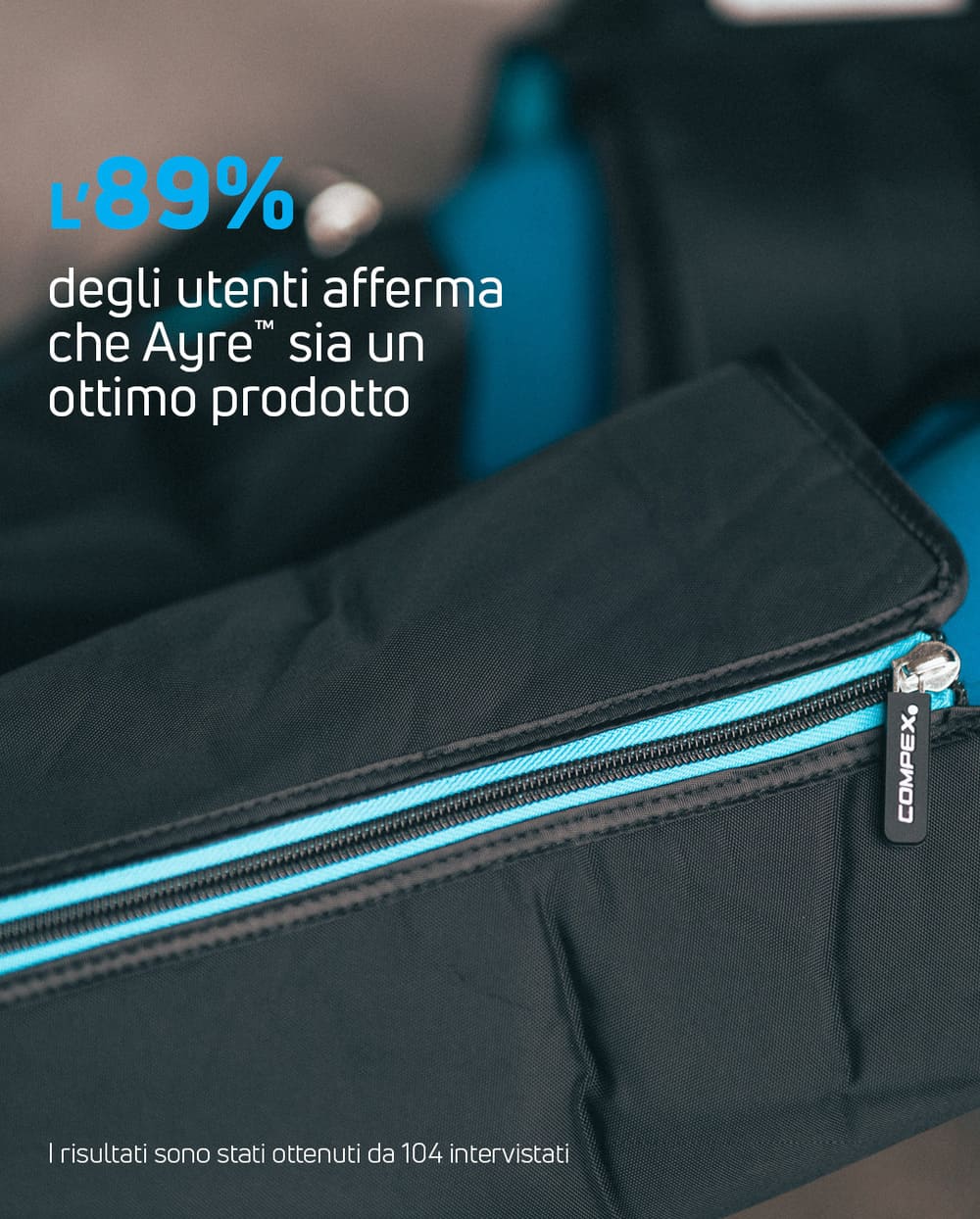 89% degli utenti afferma che i boots a compressione e pressoterapia Compex Ayre™ sia un ottimo prodotto