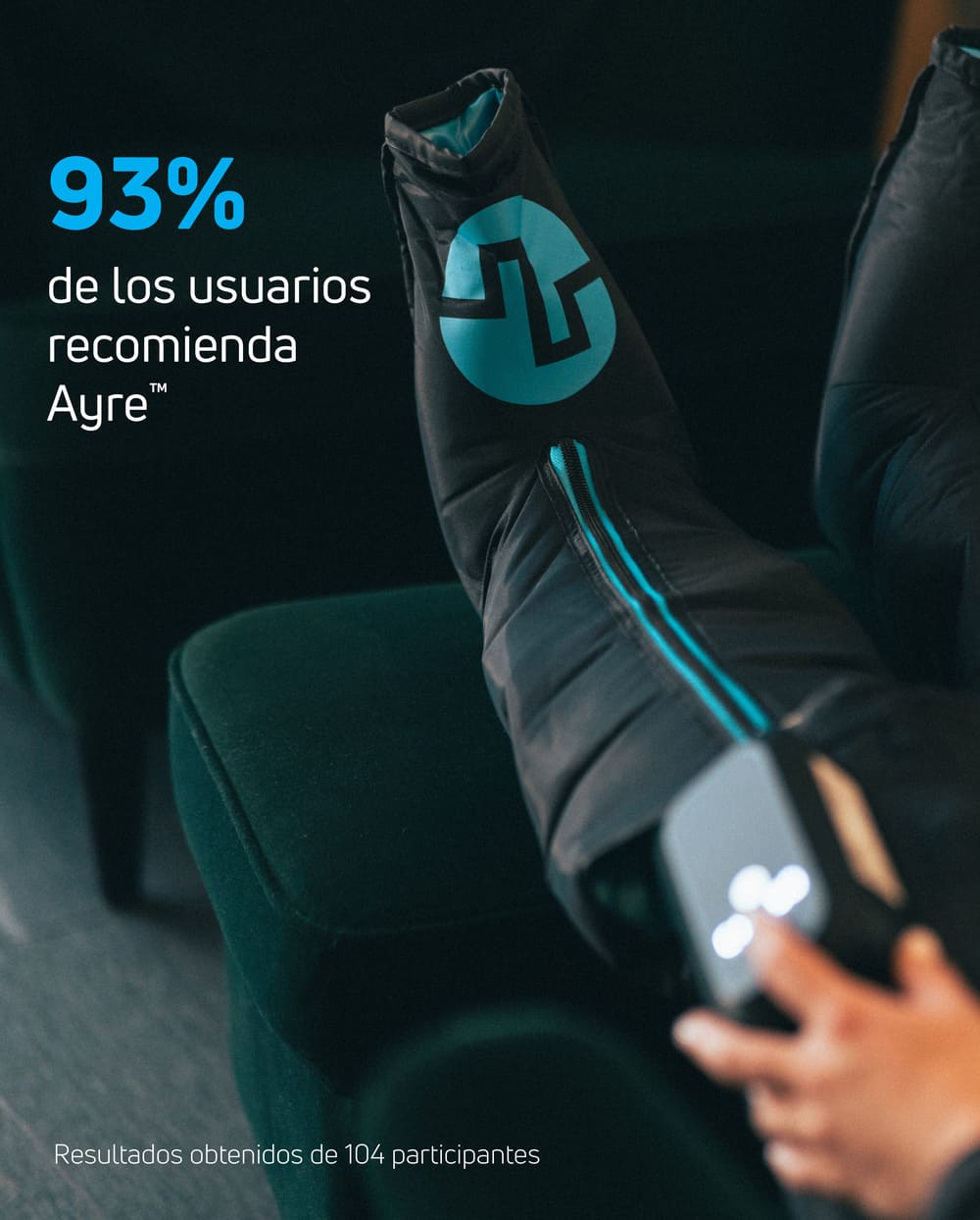 93% de los usuarios recomienda las botas de compresión y presoterapia Compex Ayre™