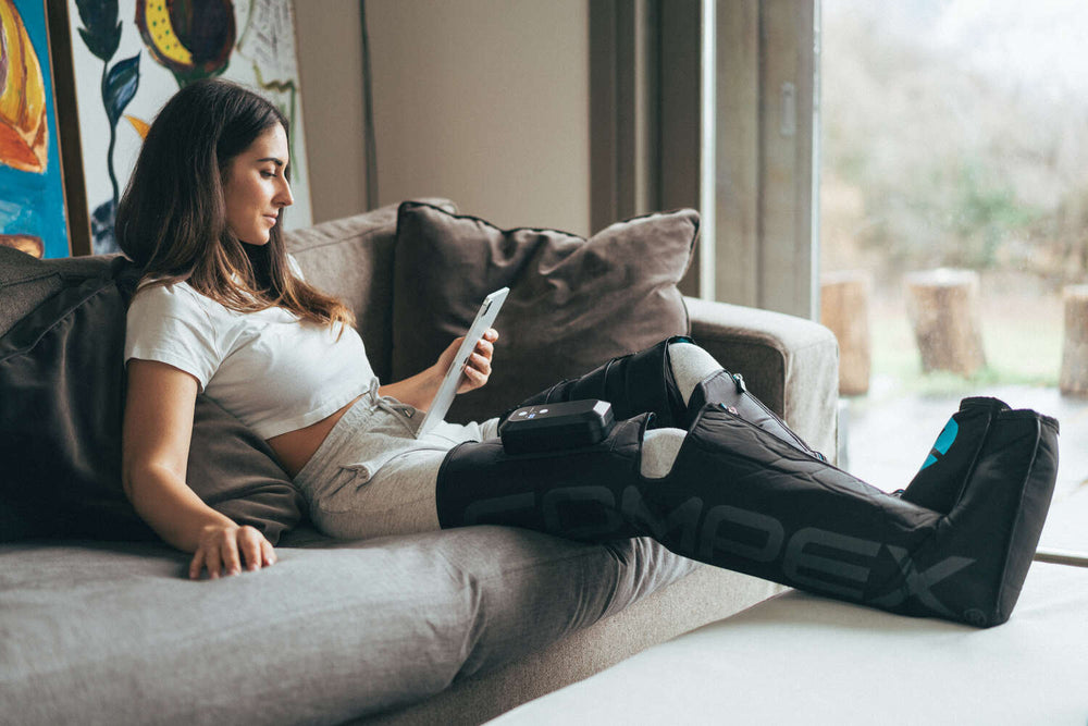 Relieve heavy legs with the Compex Ayre™ wireless compression boots
