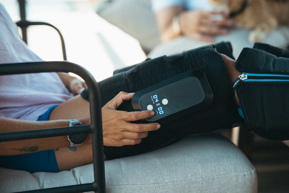 Promote quick leg muscle healing with the Compex Ayre™ wireless compression boots