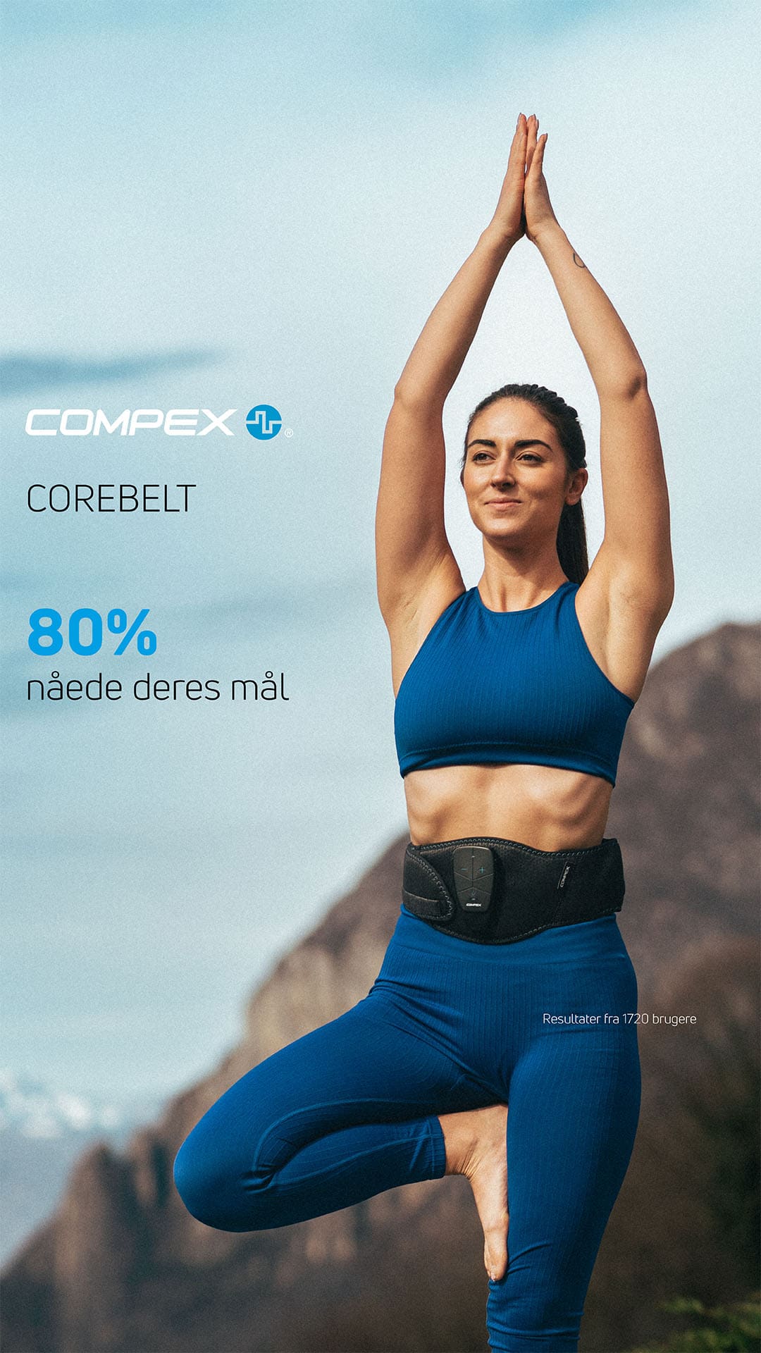 80 % nåede deres mål med Compex Corebelt elektrisk muskelstimulator (EMS) bælte