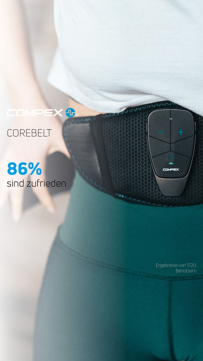 86% sind mit der Compex Corebelt zufrieden