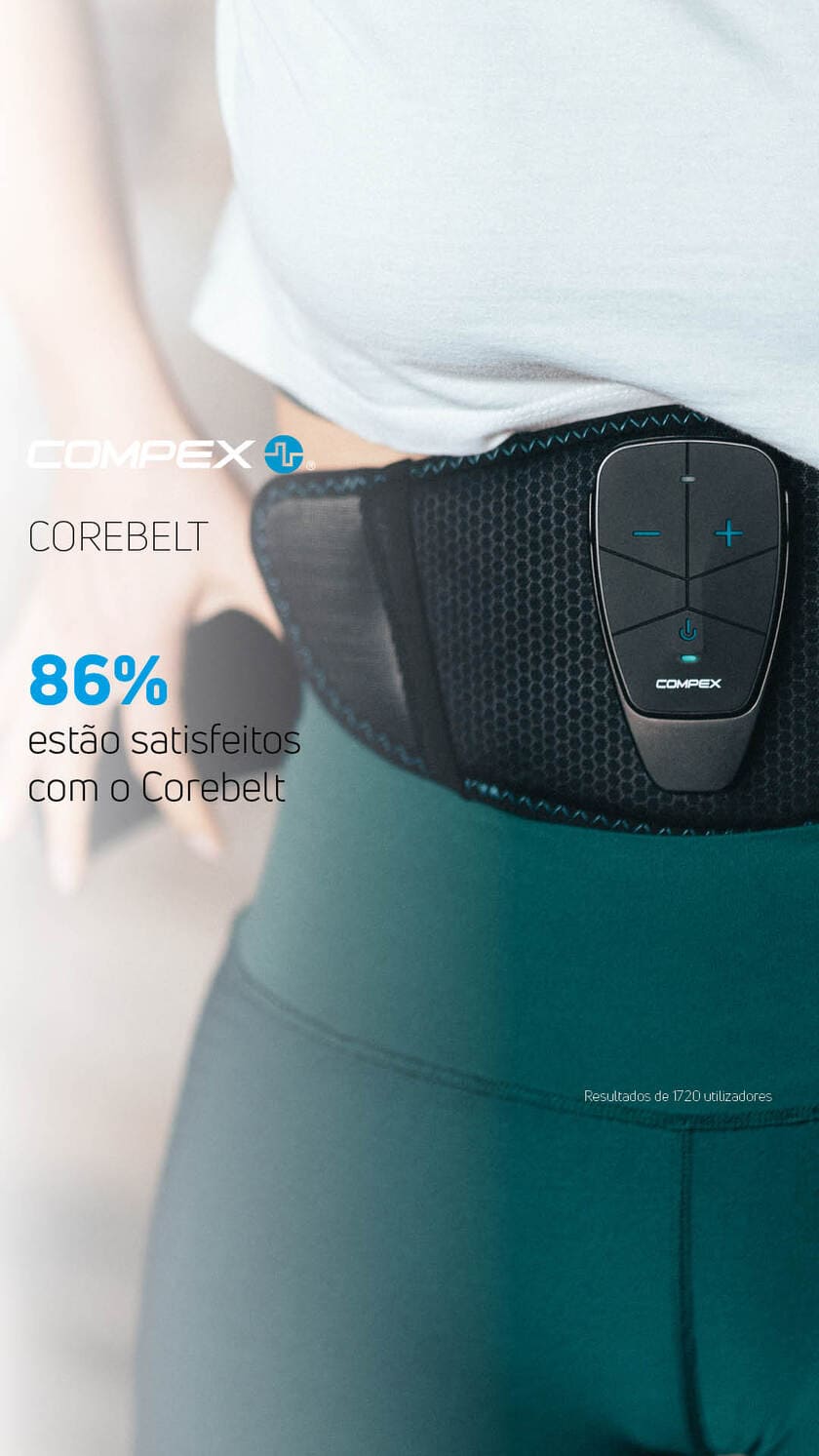 86% estão satisfeitos com a Compex Corebelt
