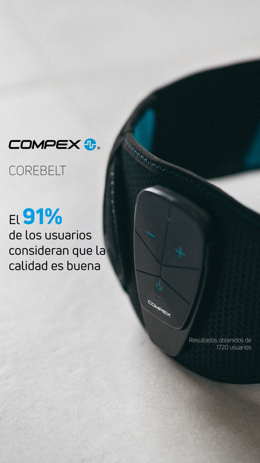 91% consideran que la calidad de la Compex Corebelt es buena o excelente