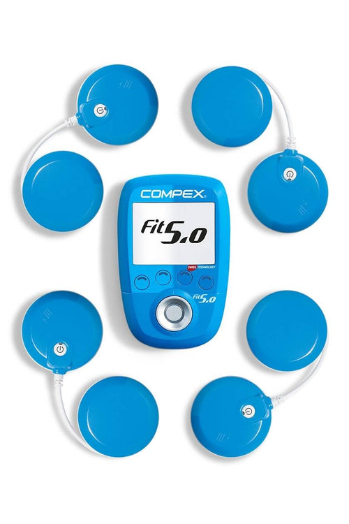 The Compex FIT 5.0 EMS muscle stimulator with 4 modules
