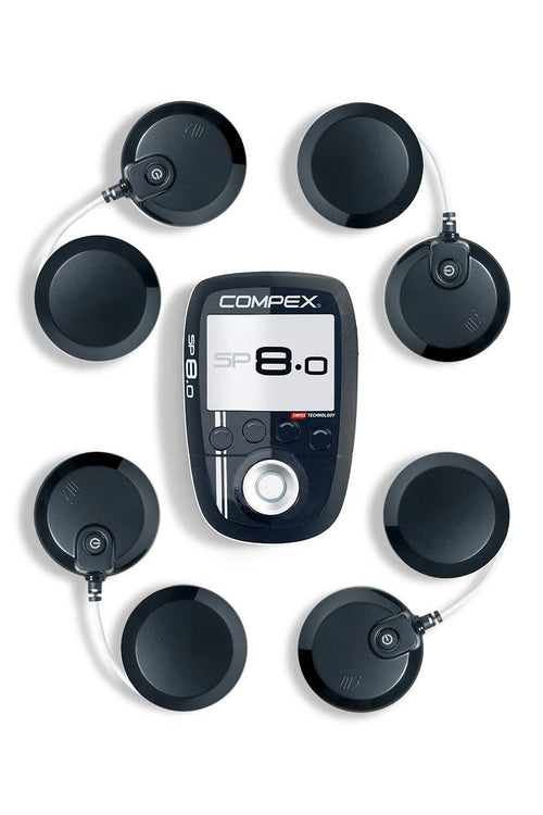 The Compex SP 8.0 EMS muscle stimulator and its modules
