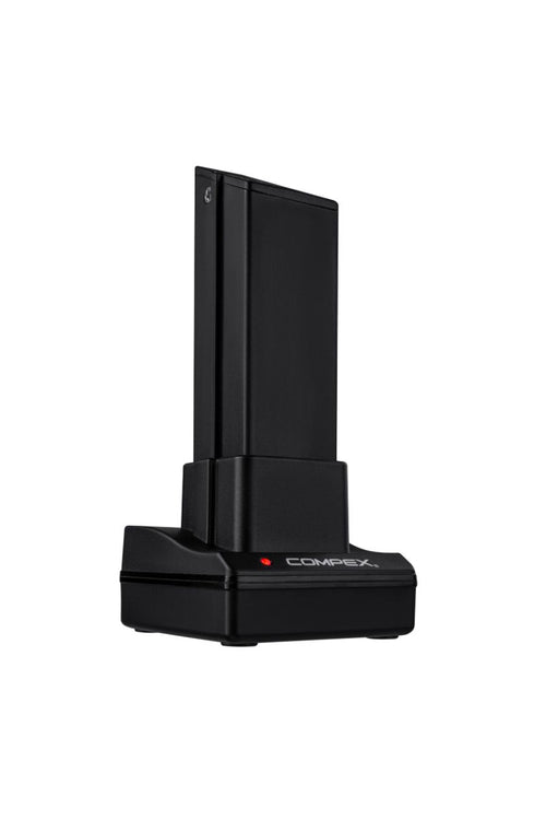 The Compex Fixx™ 2.0 battery in its docking station