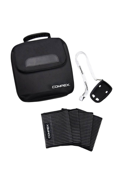 The Compex SP 8.0 Accessory Pack; featuring elastic straps, travel case and protective case