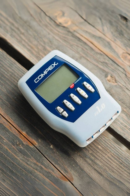 The Compex FIT 1.0 in the Protective Case for Wired EMS Muscle Stimulators