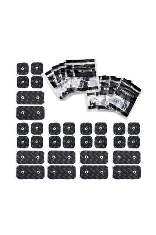 Compex Workout Electrode Pack - 5 packs of small 1-snap electrodes and 5 packs of large 2-snap electrodes