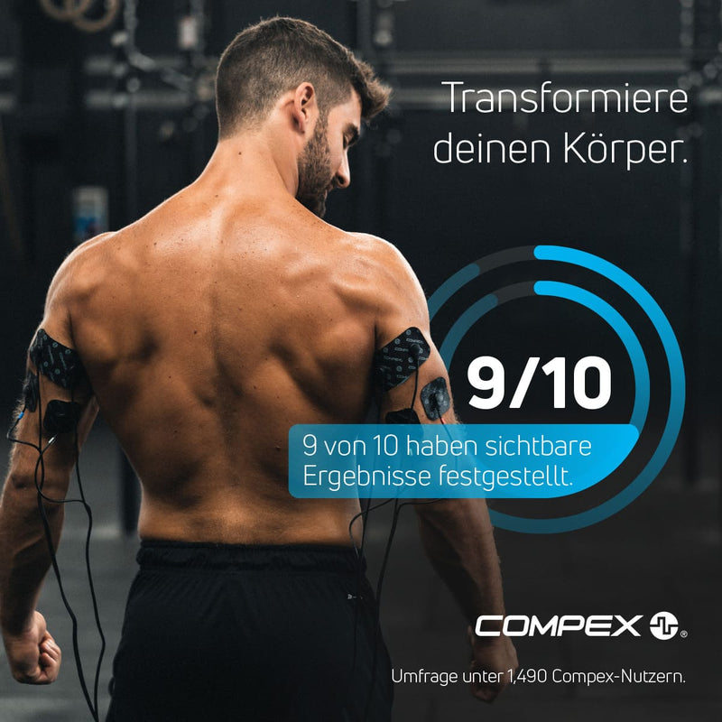 9 von 10 Nutzern stellten durch die Verwendung von Compex-Elektromuskelstimulatoren sichtbare Ergebnisse fest