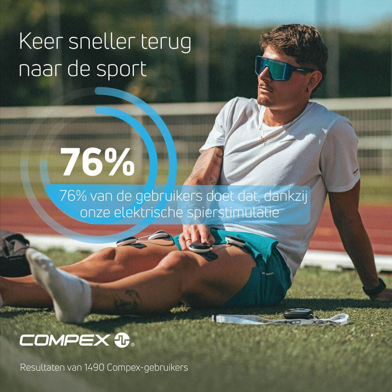 Keer sneller terug naar de sport. 76% van de gebruikers doet dat, dankzij onze elektrische spierstimulatie.