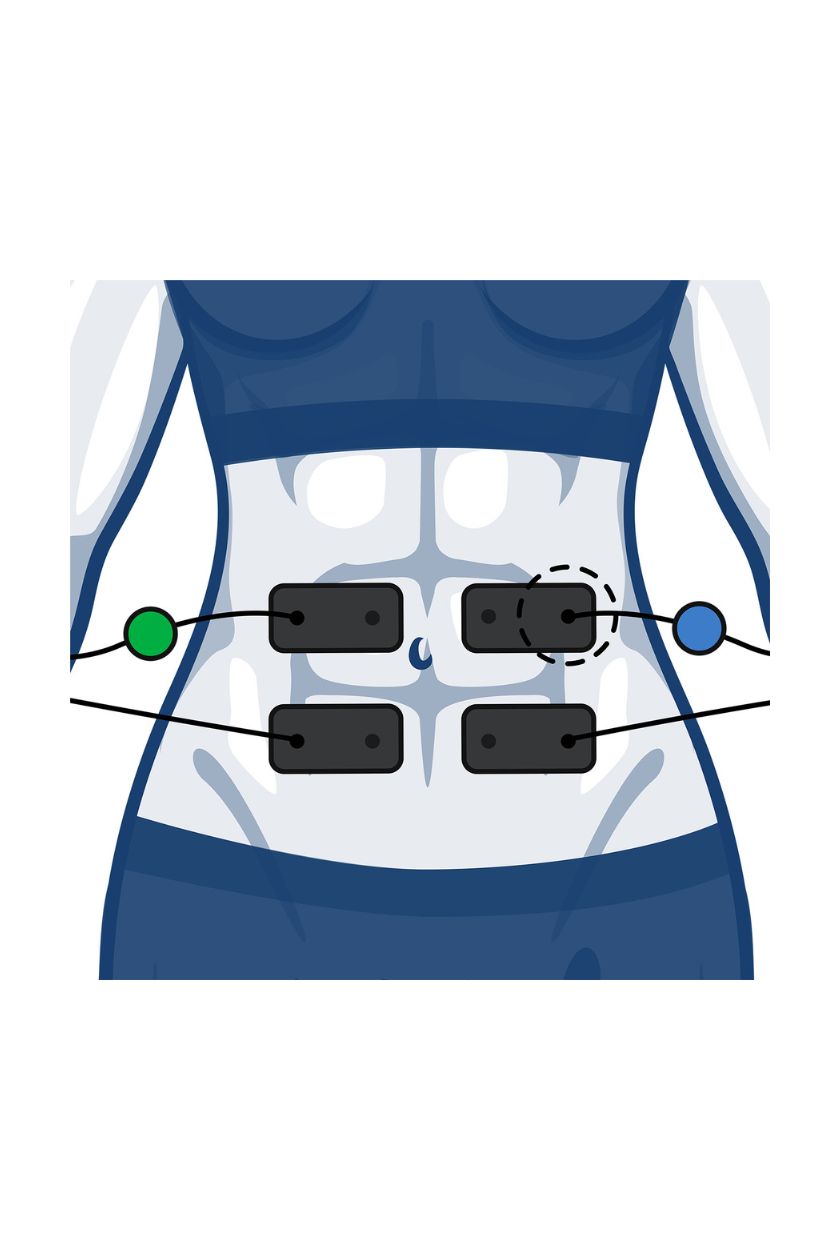 2 channel ab electrode placement for women with wired Compex EMS muscle stimulator