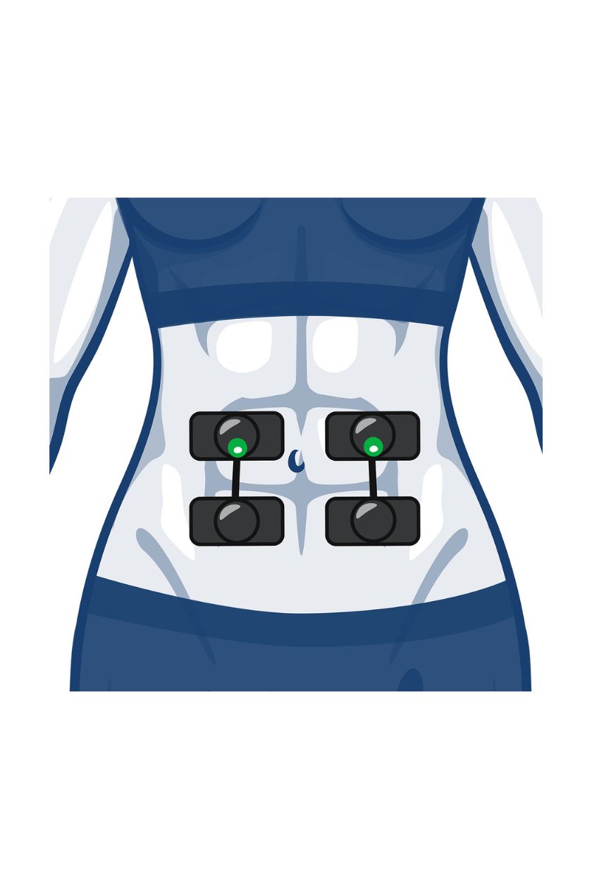 2 channel ab electrode placement for women with wireless Compex EMS muscle stimulator