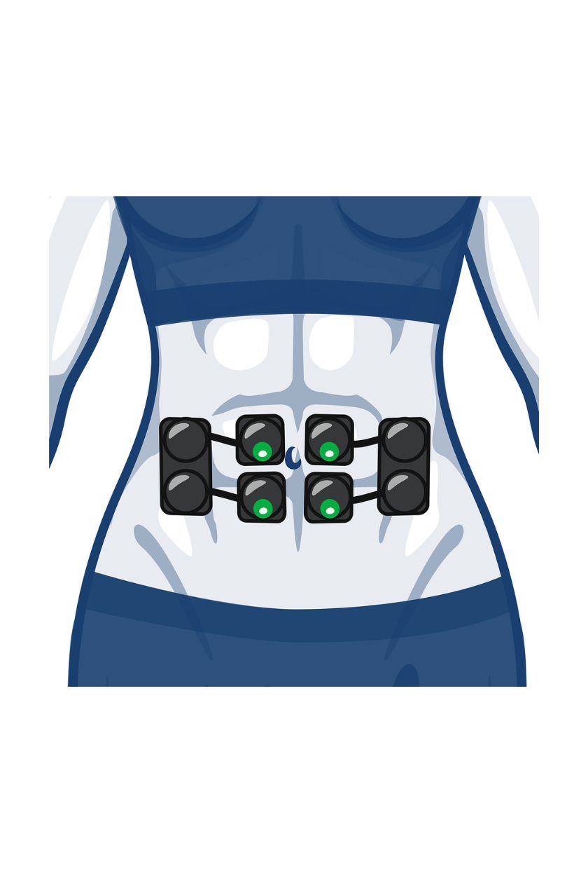 4 channel ab electrode placement for women with wireless Compex EMS muscle stimulator