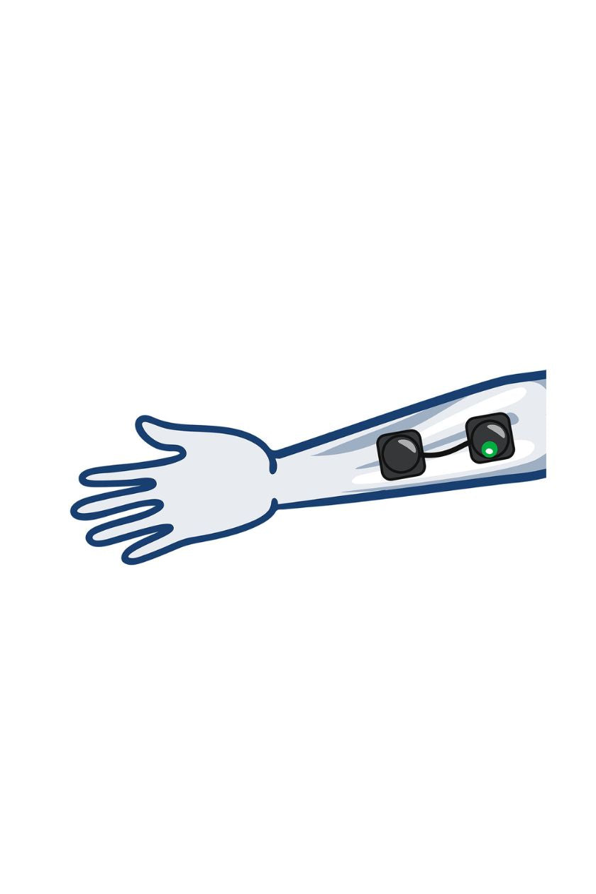 Forearm (inside) electrode placement for women with wireless Compex EMS muscle stimulator