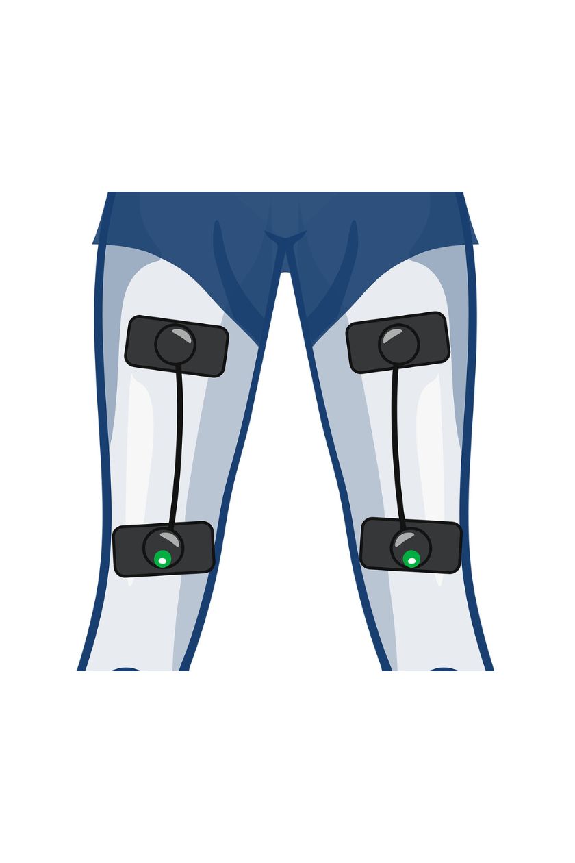Hamstring (2 channels) electrode placement for women with wireless Compex EMS muscle stimulator