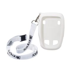 Funda protectora blanca para wireless con lanyard