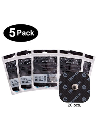 Compex Easy Snap Electrodes - 2in x 2in Black - 5 Pack