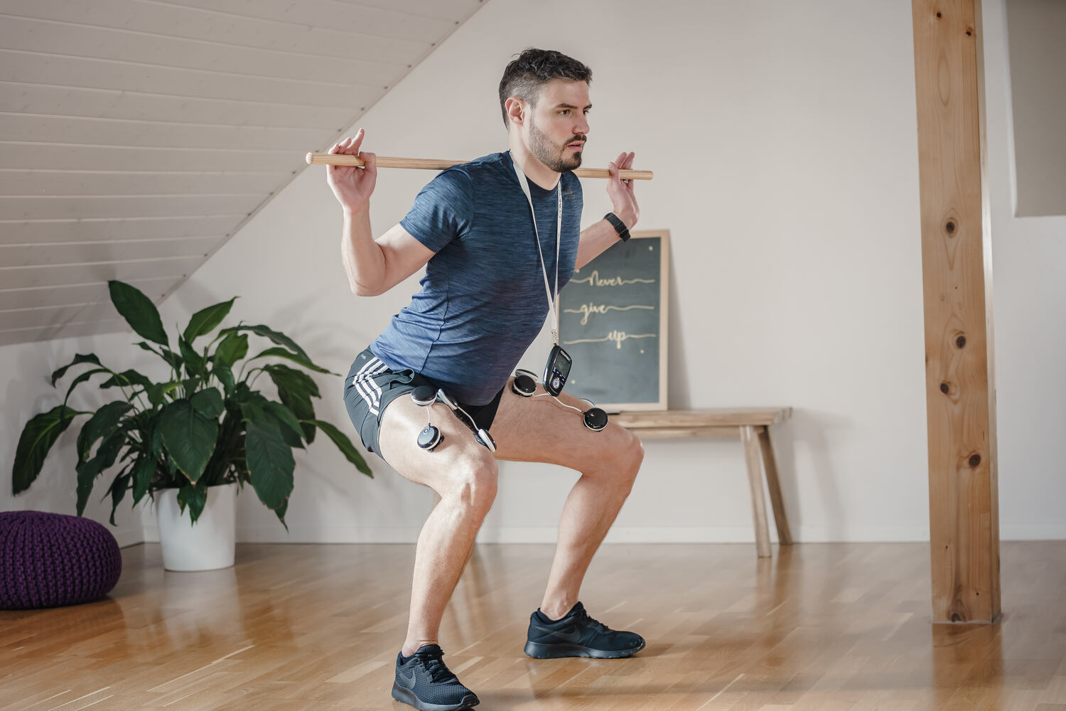A man exercising.