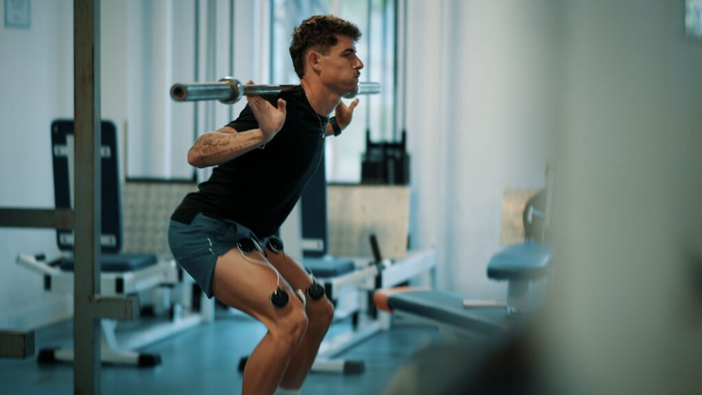 An athlete using Compex Wireless SP 8.0